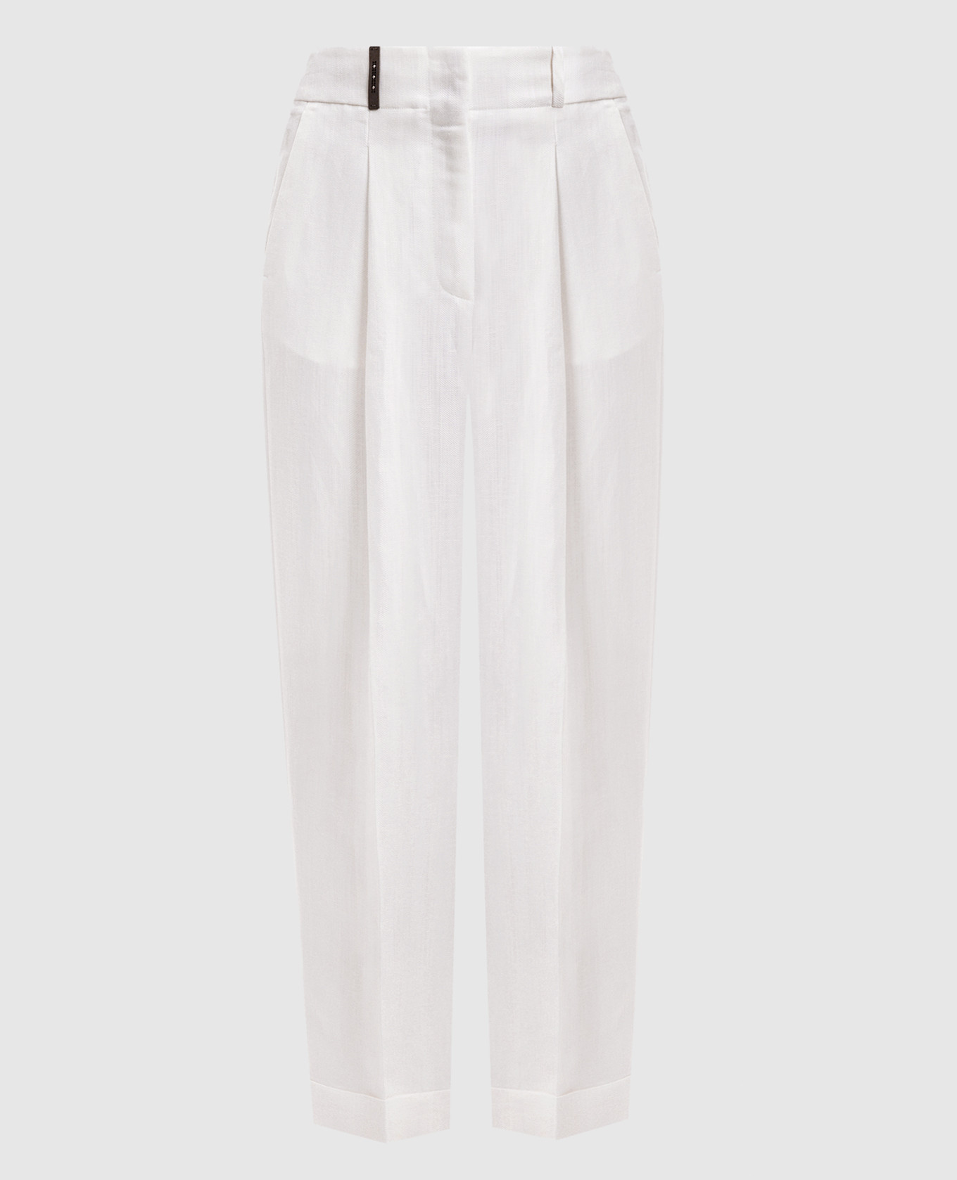 

White linen pants with lapels Peserico