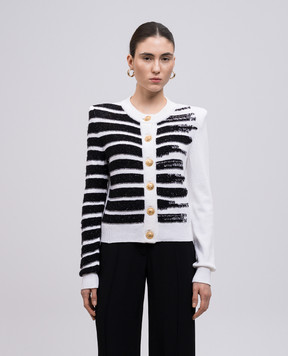 Balmain White striped cardigan EF0KL133KI34