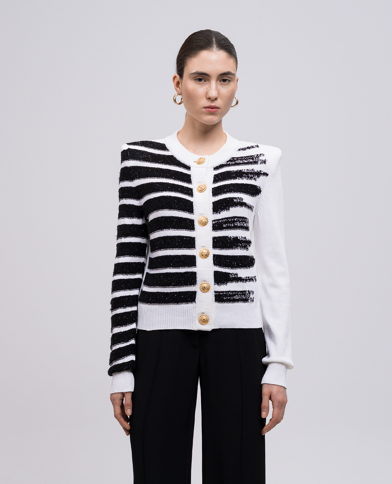 

White striped cardigan Balmain