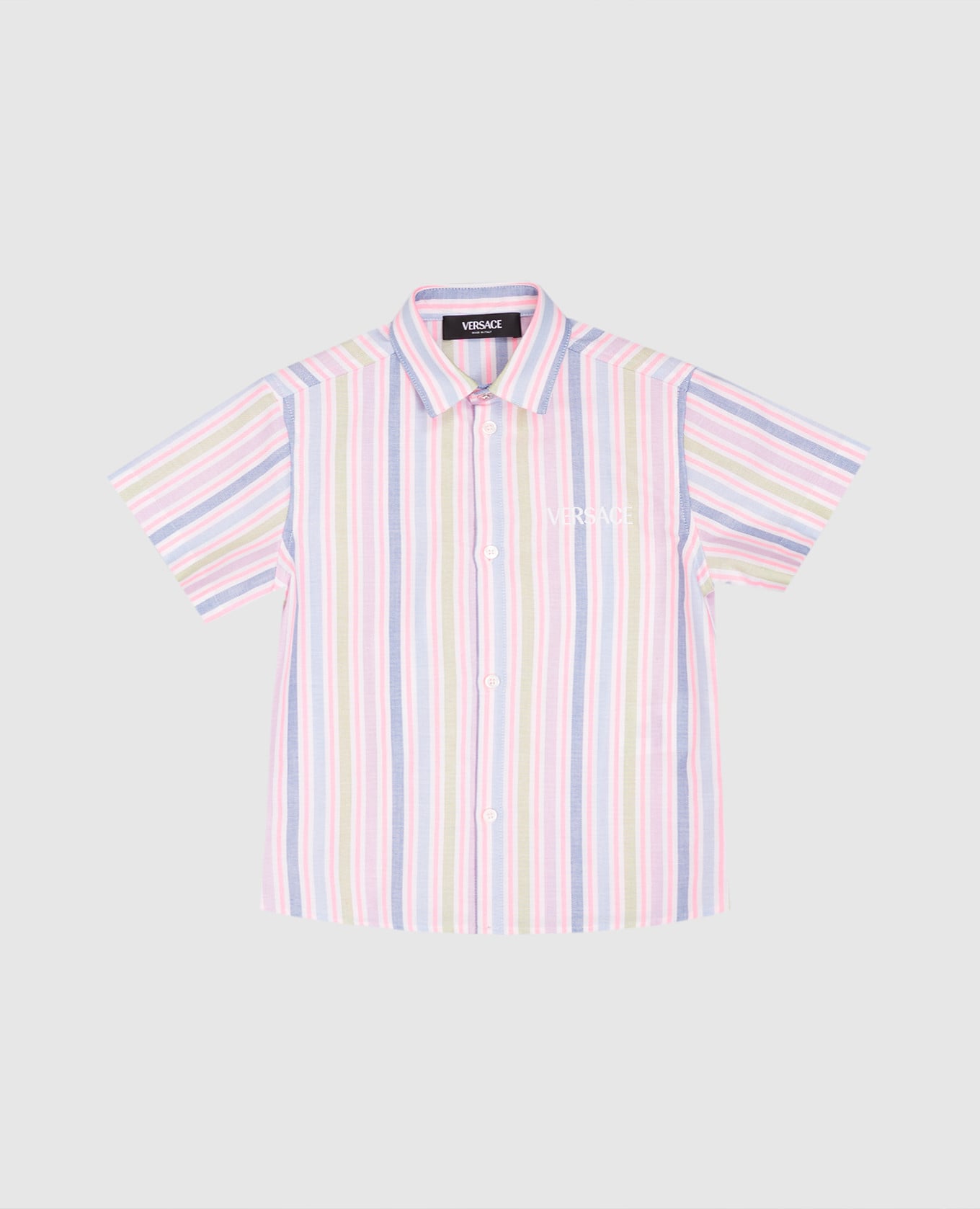 

Children's striped shirt with logo Versace, White