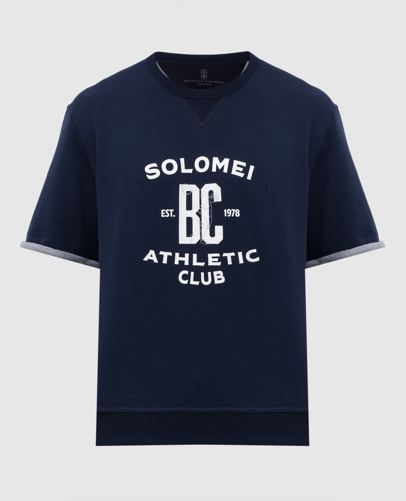 Blue T-shirt with print Brunello Cucinelli