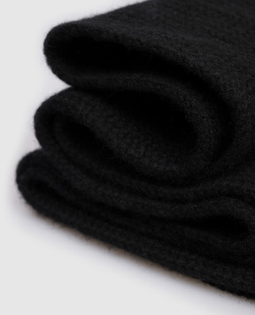 Yves Salomon Enfant Children's black cashmere scarf 24WEA011XXCARD