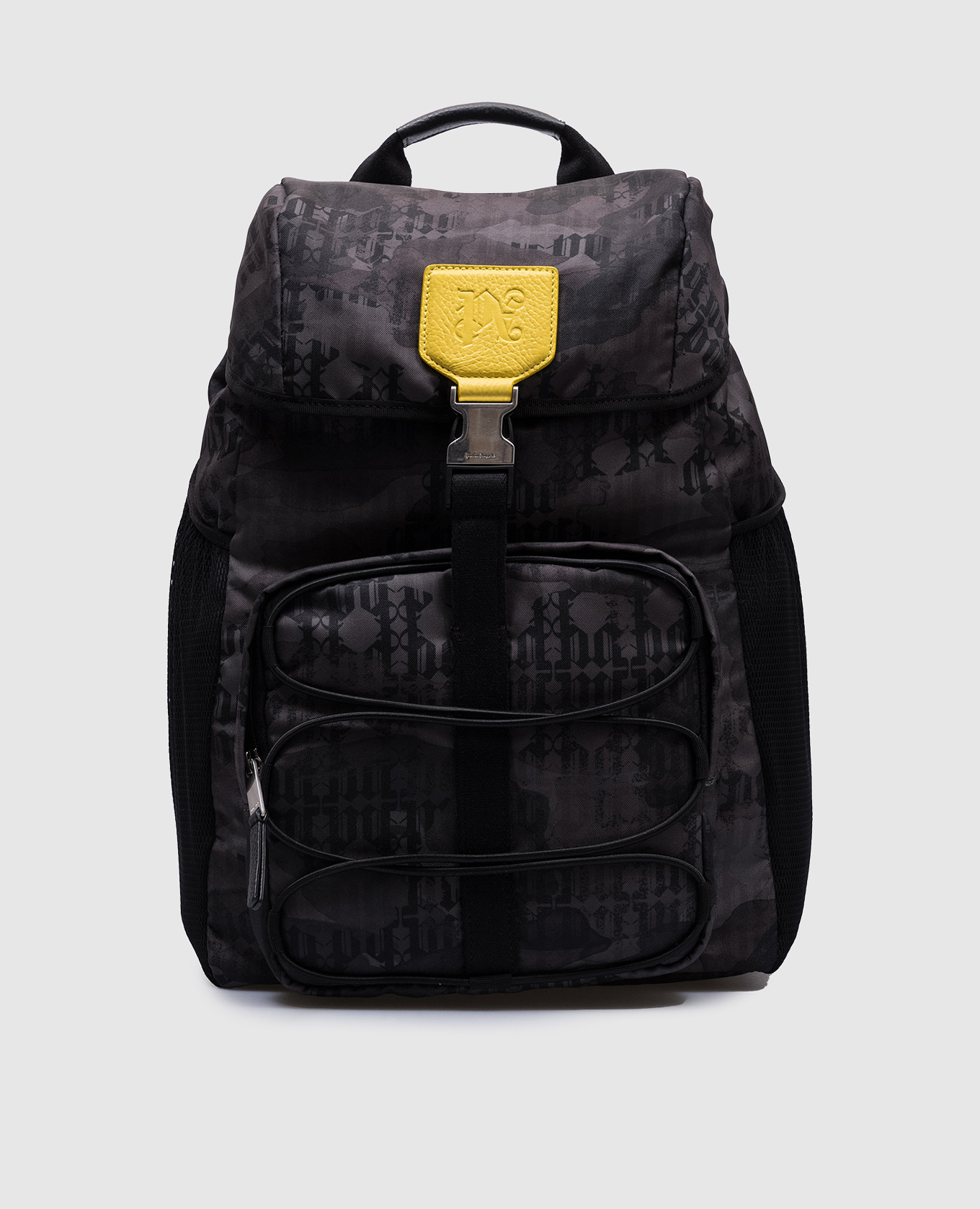 Gray backpack in camouflage Monogram print Palm Angels, Grey