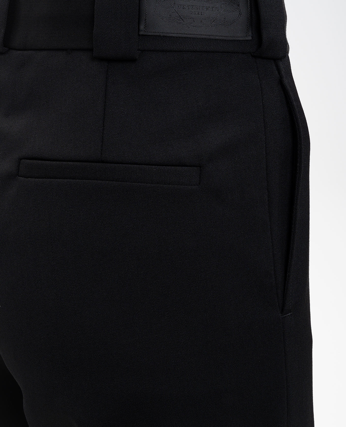 Black wool trousers with logo patch Vetements 5