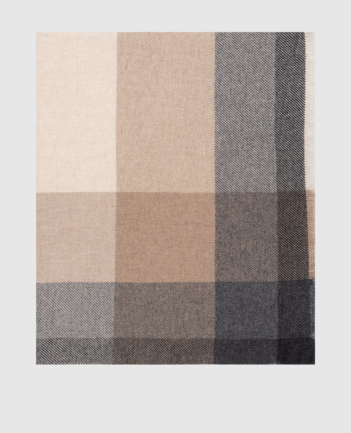 

Beige checkered wool and cashmere scarf Brunello Cucinelli