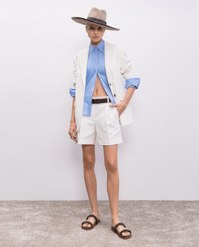 Brunello Cucinelli White jacket with linen MH5347375