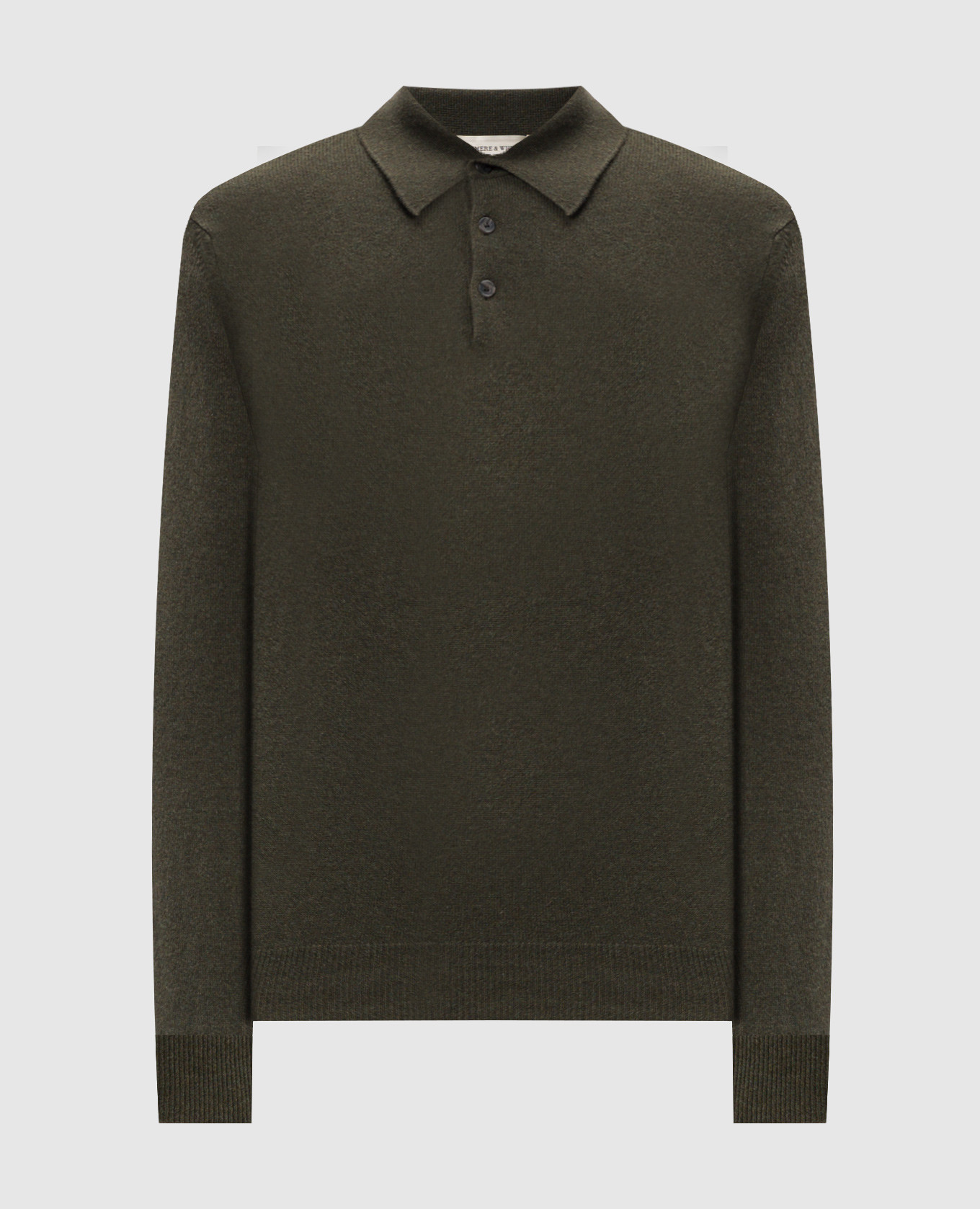 Cashmere&Whiskey Green cashmere polo shirt