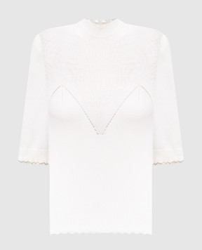 Twinset White top with metal logo emblem 251TP3011