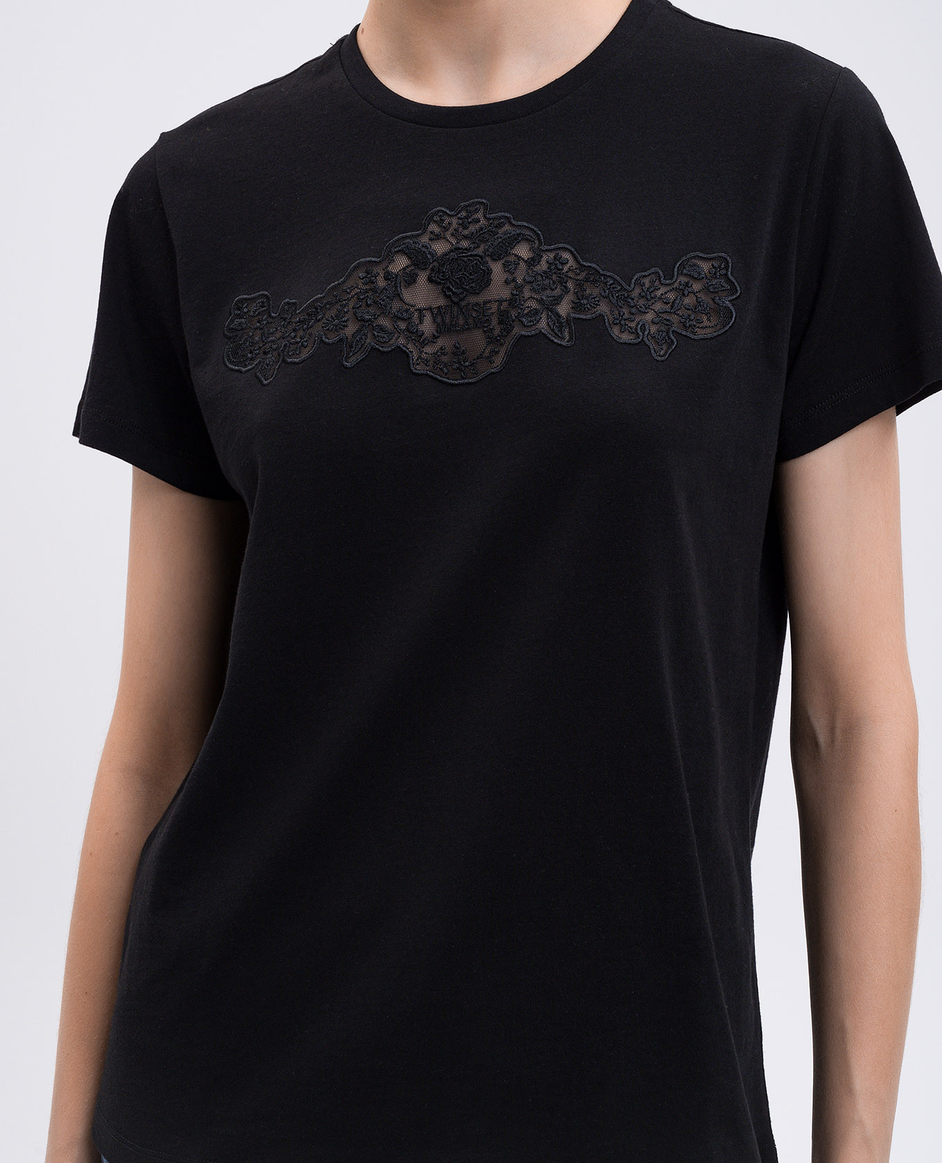 

Black T-shirt with logo Twinset