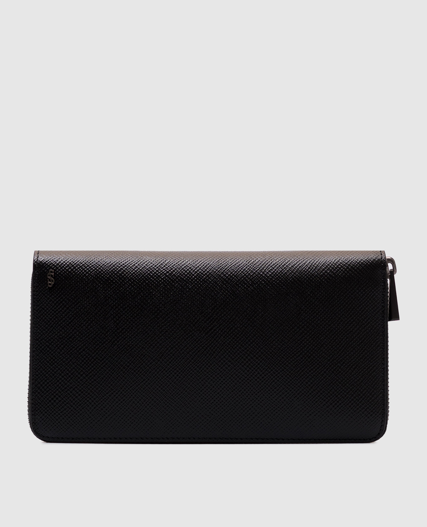 

Black leather wallet with monogram logo Serapian