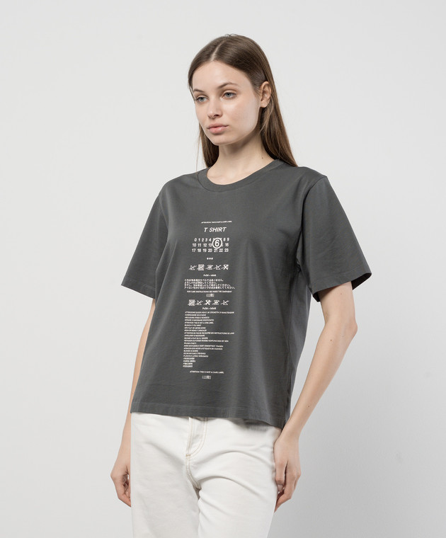アウトレット特価【Maison Margiela】MM6 T SHIRT S52GC0321 Maison Margiela MM6 - Gray t-shirt with Care Label print