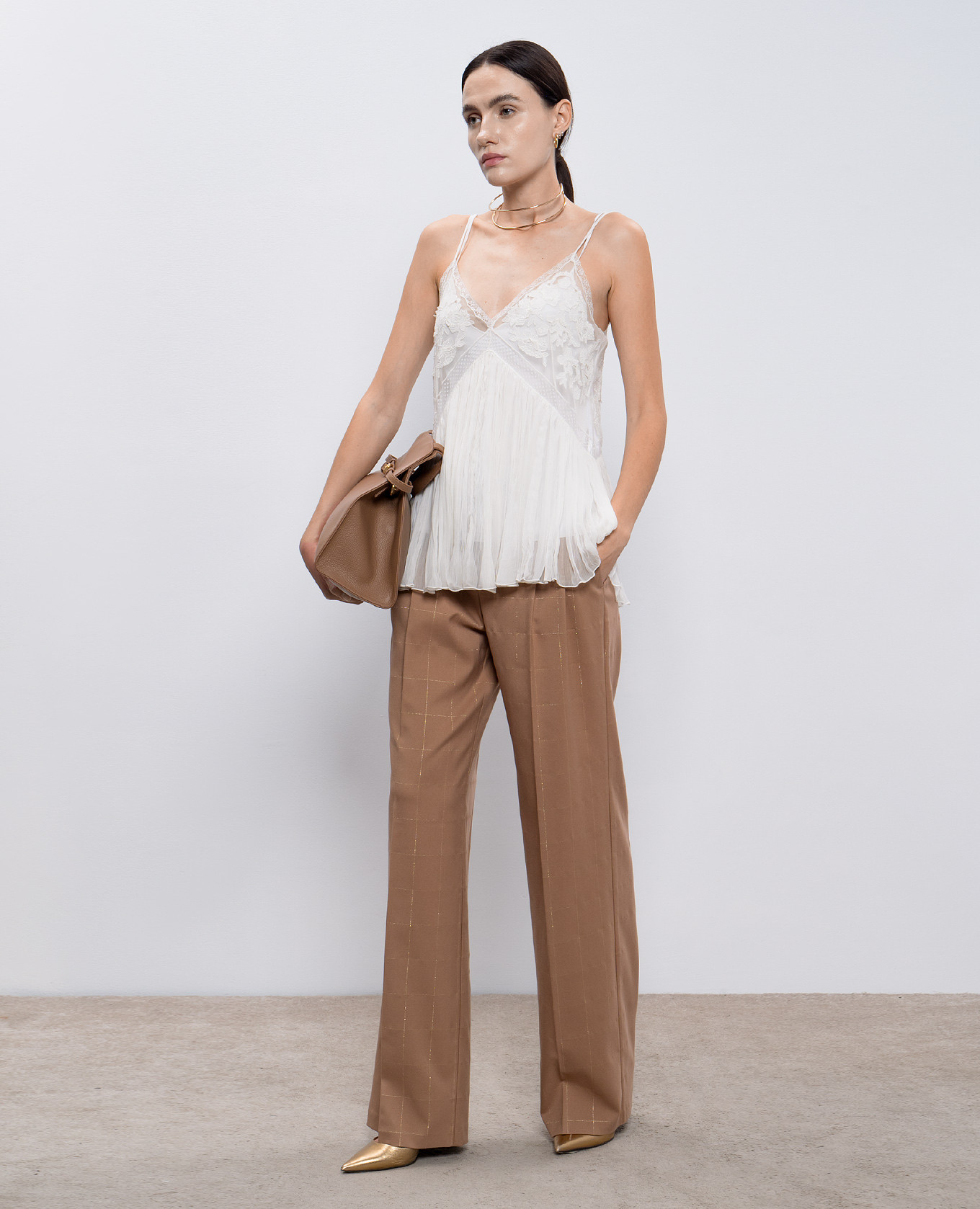 

Beige pants with lurex Twinset