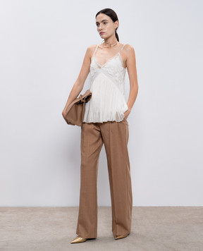 Twinset Beige pants with lurex 242AT2165
