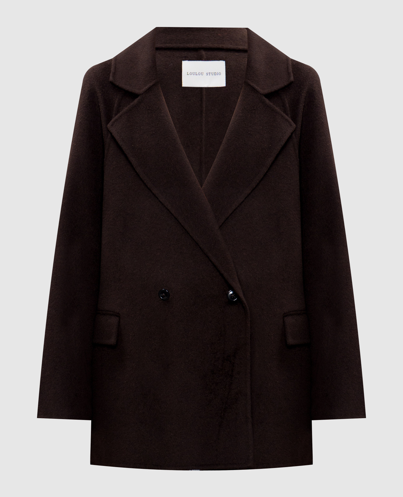 

Brown double-breasted coat GARY made of wool and cashmere Lou Lou Studio, Коричневый