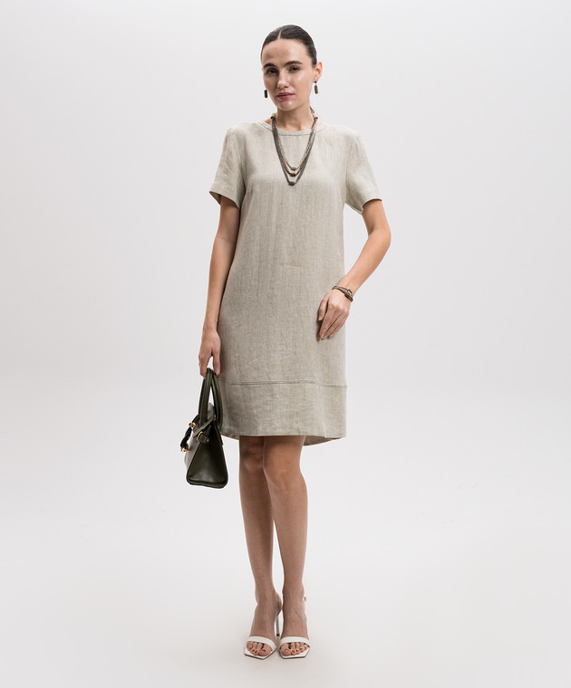 peserico linen dress Lightweight pure linen canvas dress Pampas flower white / 36 main image 0