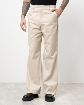Heliot Emil Beige pants with a metal element M10185