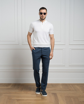 Incotex Blue chinos with linen 1W00399387A