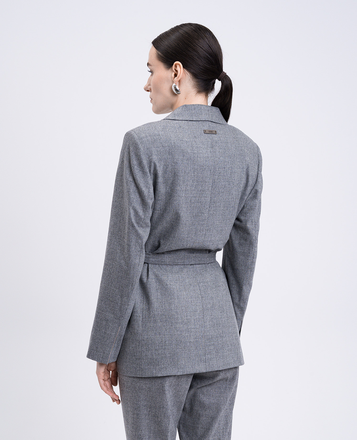 Gray double-breasted wool and cashmere jacket Peserico 4
