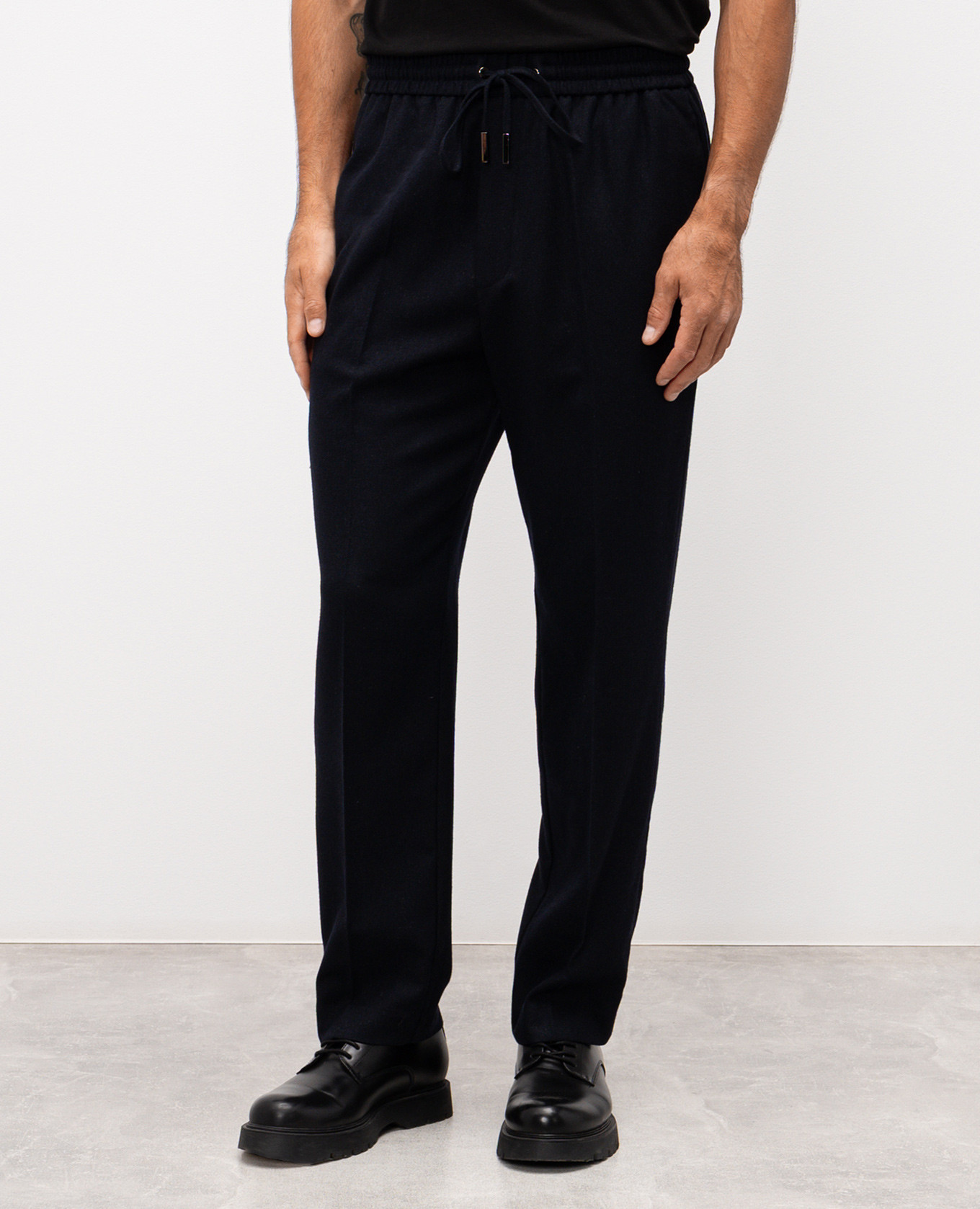 Blue wool and silk pants with logo patch Iceberg 3