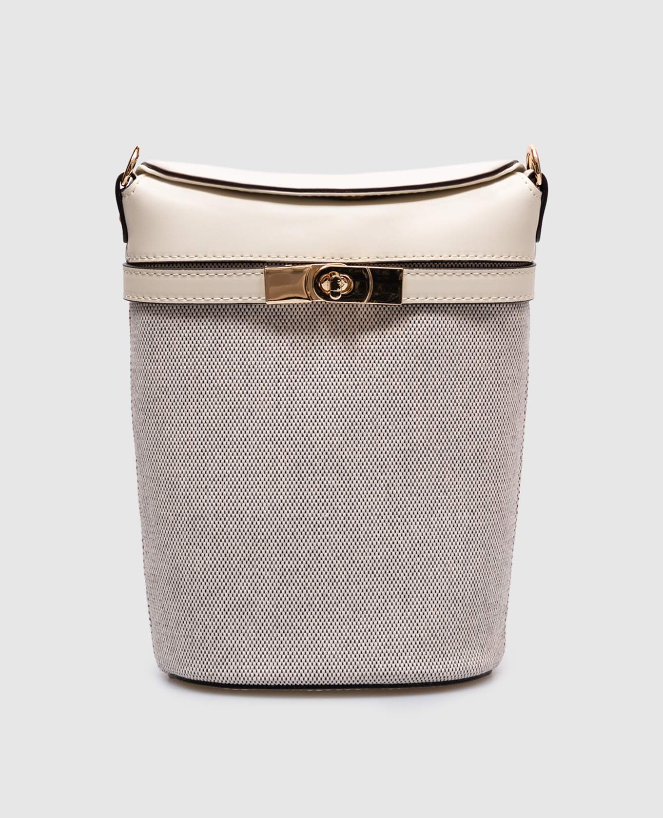 

White leather bucket bag with decorative strap Gianni Notaro
