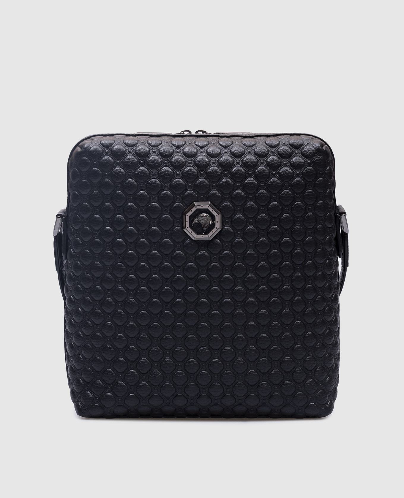 

Black leather bag with Asia pattern Stefano Ricci, Черный
