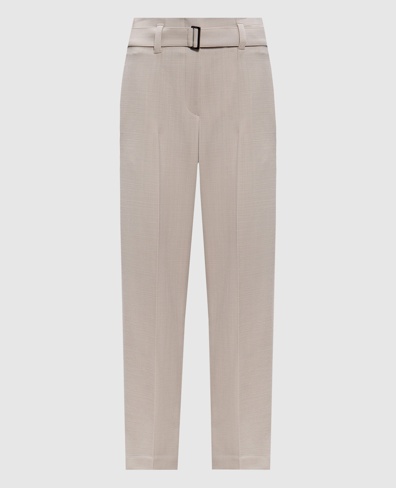 

Beige wool trousers with a monil chain Brunello Cucinelli