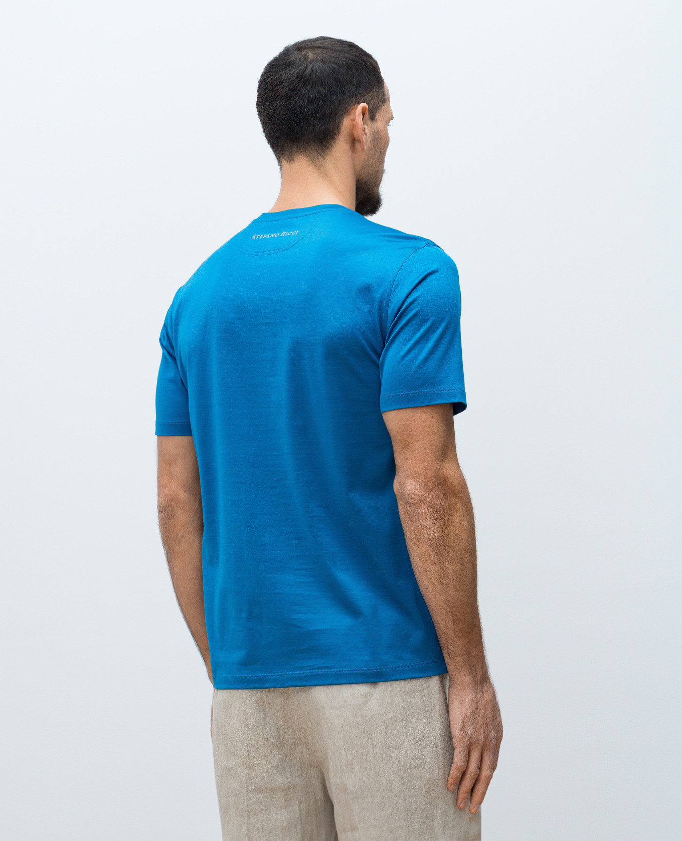

Blue t-shirt with logo print Stefano Ricci