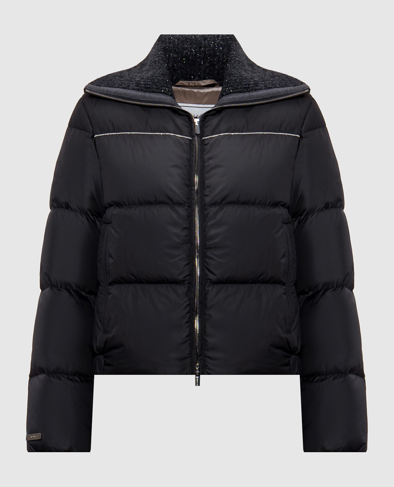

Black down jacket with monil chain Peserico, Черный