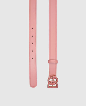 Dolce&Gabbana Pink leather belt with monogram logo BE1554AQ845