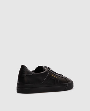 Santoni Black leather sneakers with logo MBGT21779NEORXWH