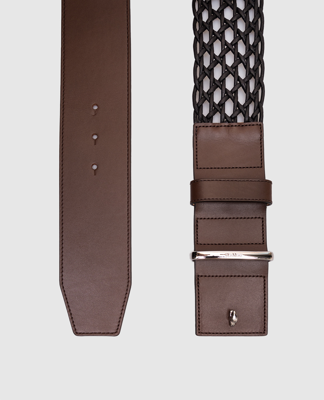 

Brown leather belt with weaving Max Mara