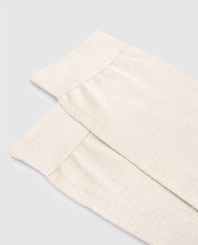 Brunello Cucinelli Beige knee highs with lurex MCSMF0099