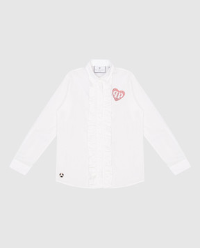 Philipp Plein Children's white blouse with a logo GRP0002610