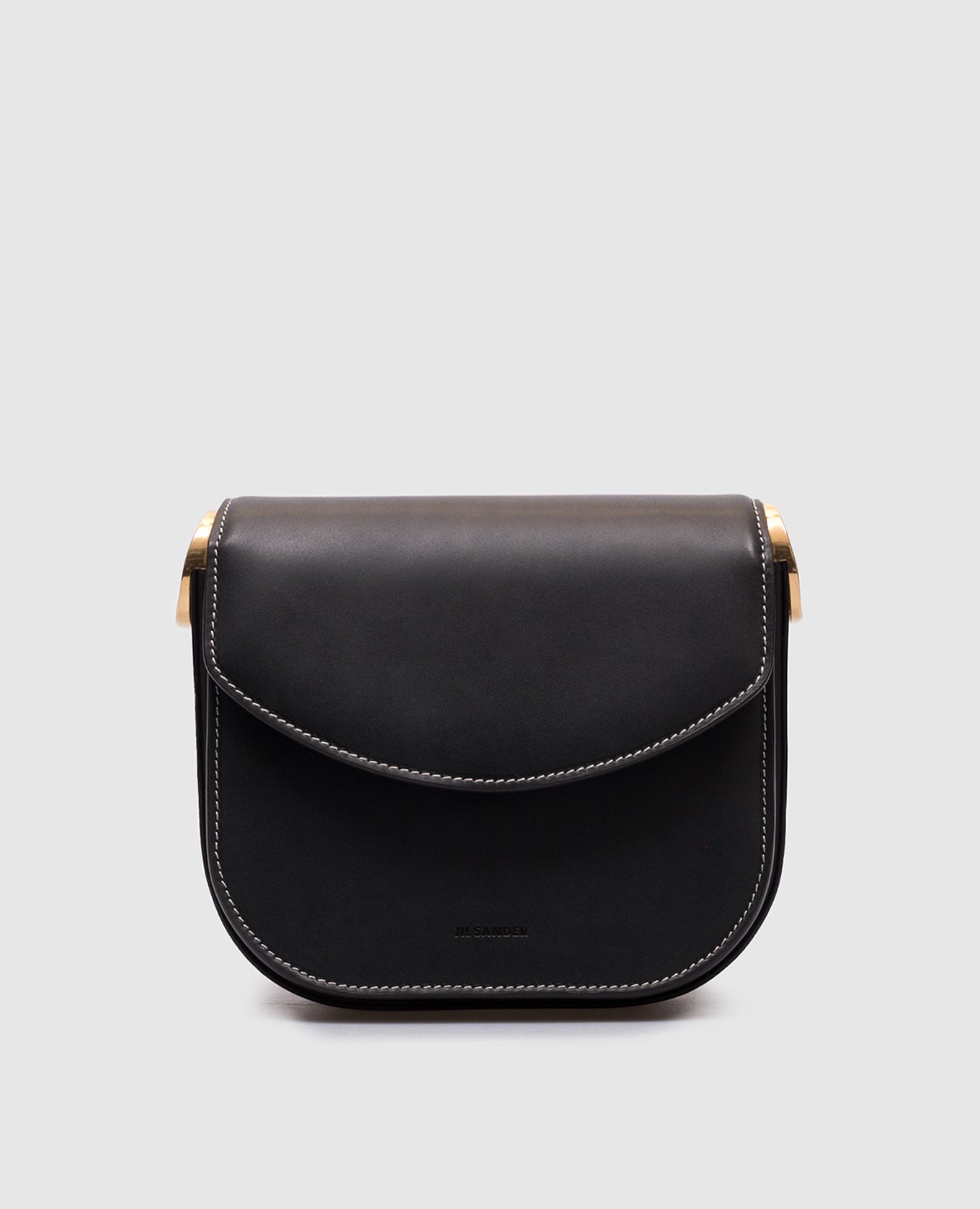 

Black leather cross-body bag with logo Jil Sander