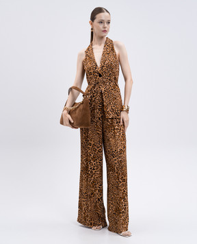 Twinset Brown animal print vest 252TP2473
