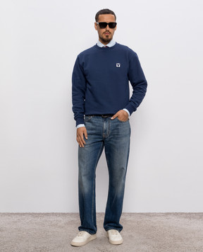 Valentino Blue sweatshirt with logo 7V3MF28RAQS