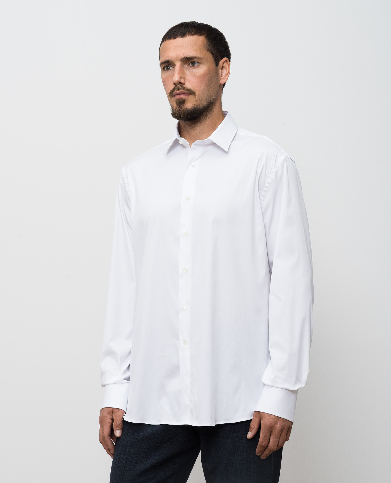 

White loose-fitting shirt Canali