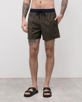 Vilebrequin Green wool swim shorts MGUU3L49
