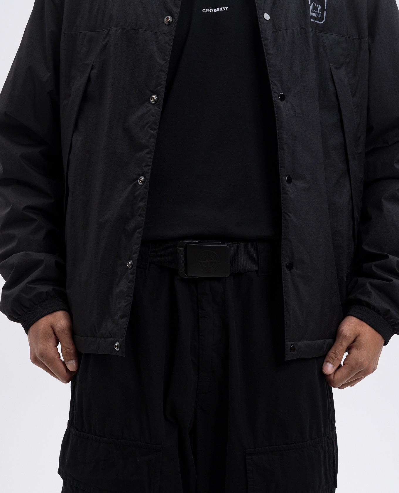 

Black belt with engraved logo Stone Island