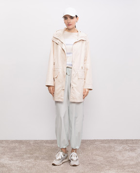 Peserico Beige jacket with hood S2506207306