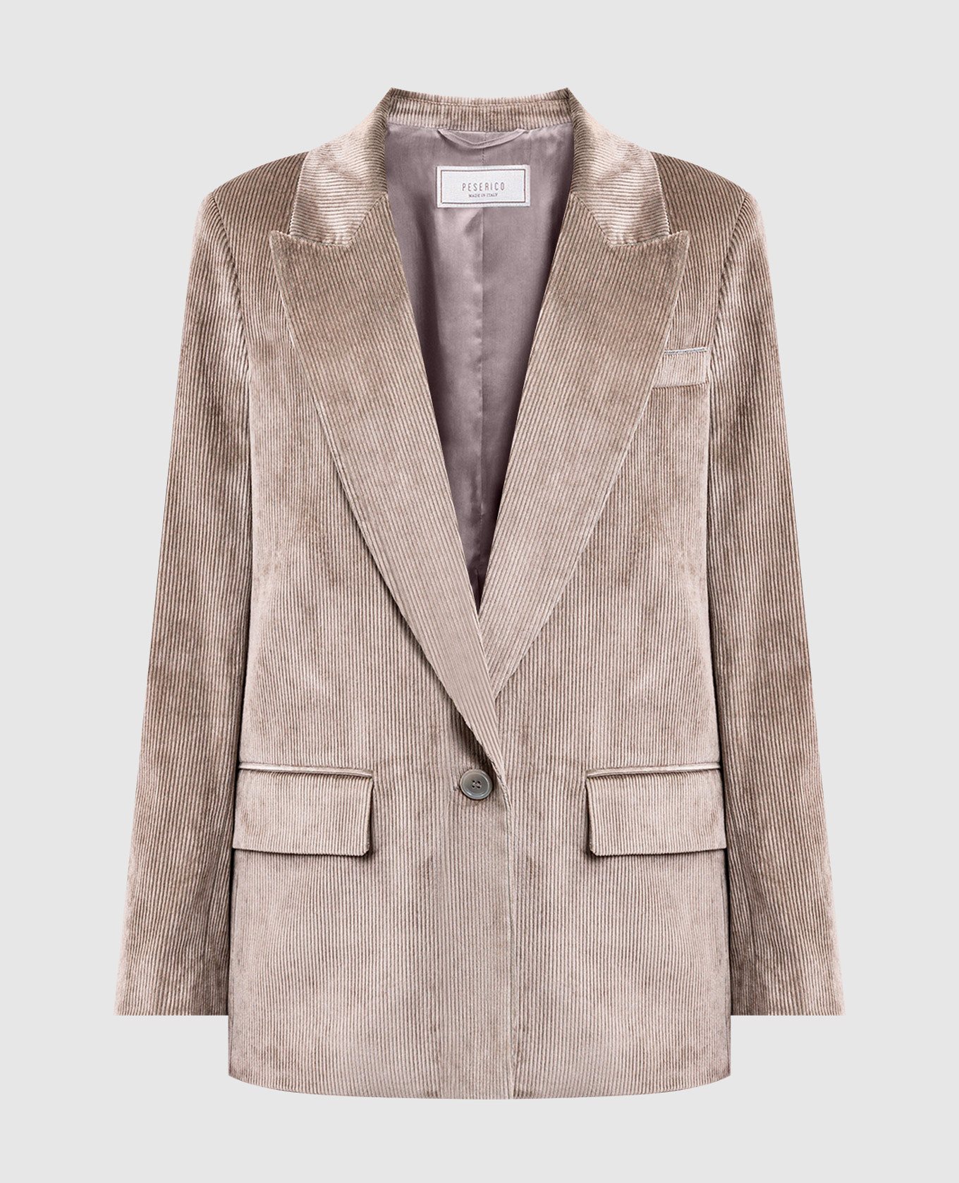 Brown corduroy jacket with monil chain Peserico