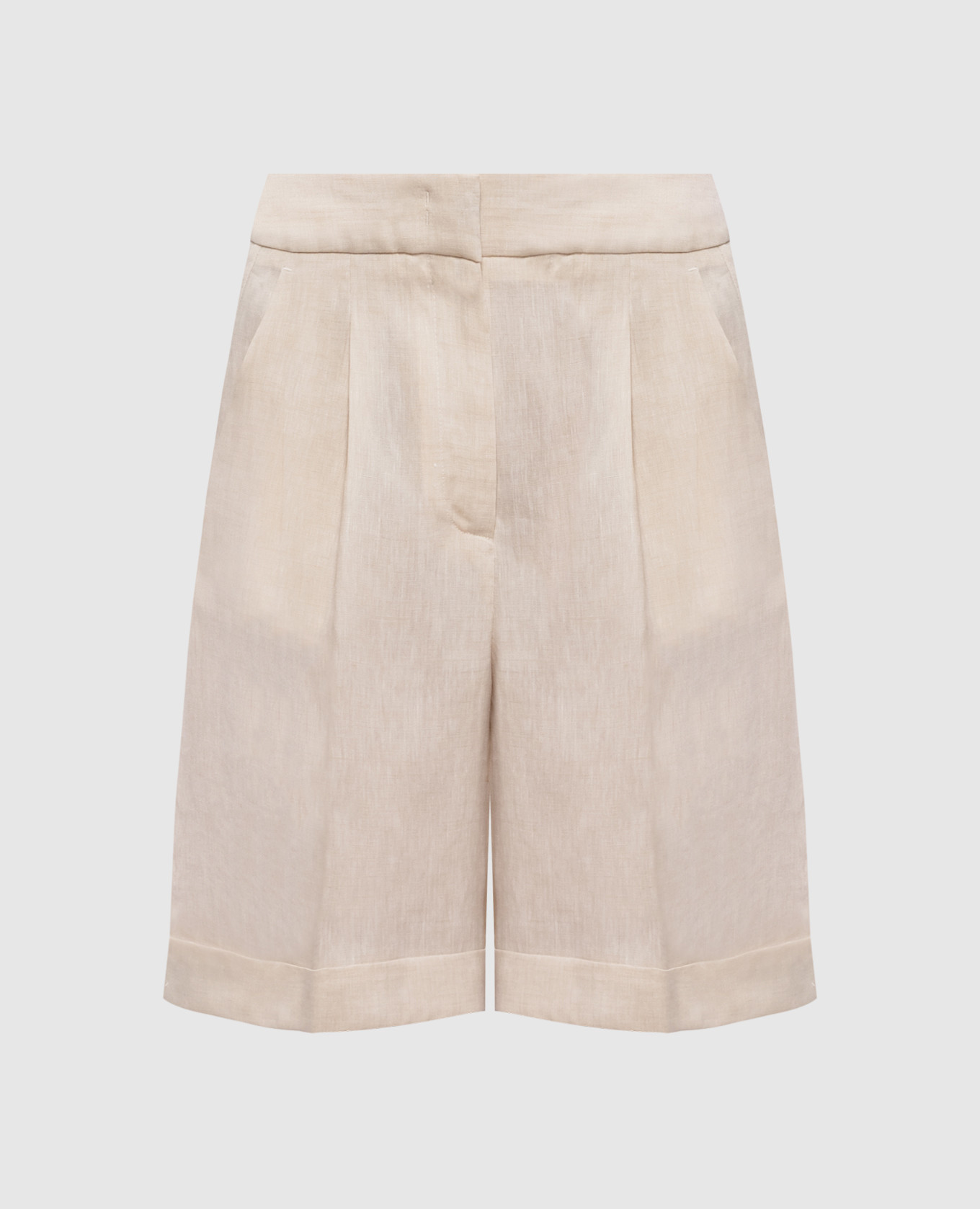 

Beige linen shorts with lapels Peserico