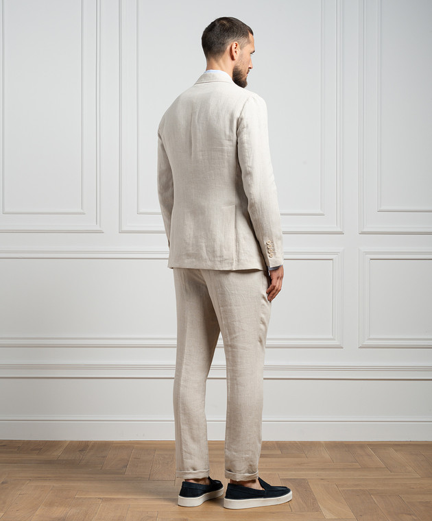 Brunello Cucinelli - Beige striped linen suit MW483LDWH