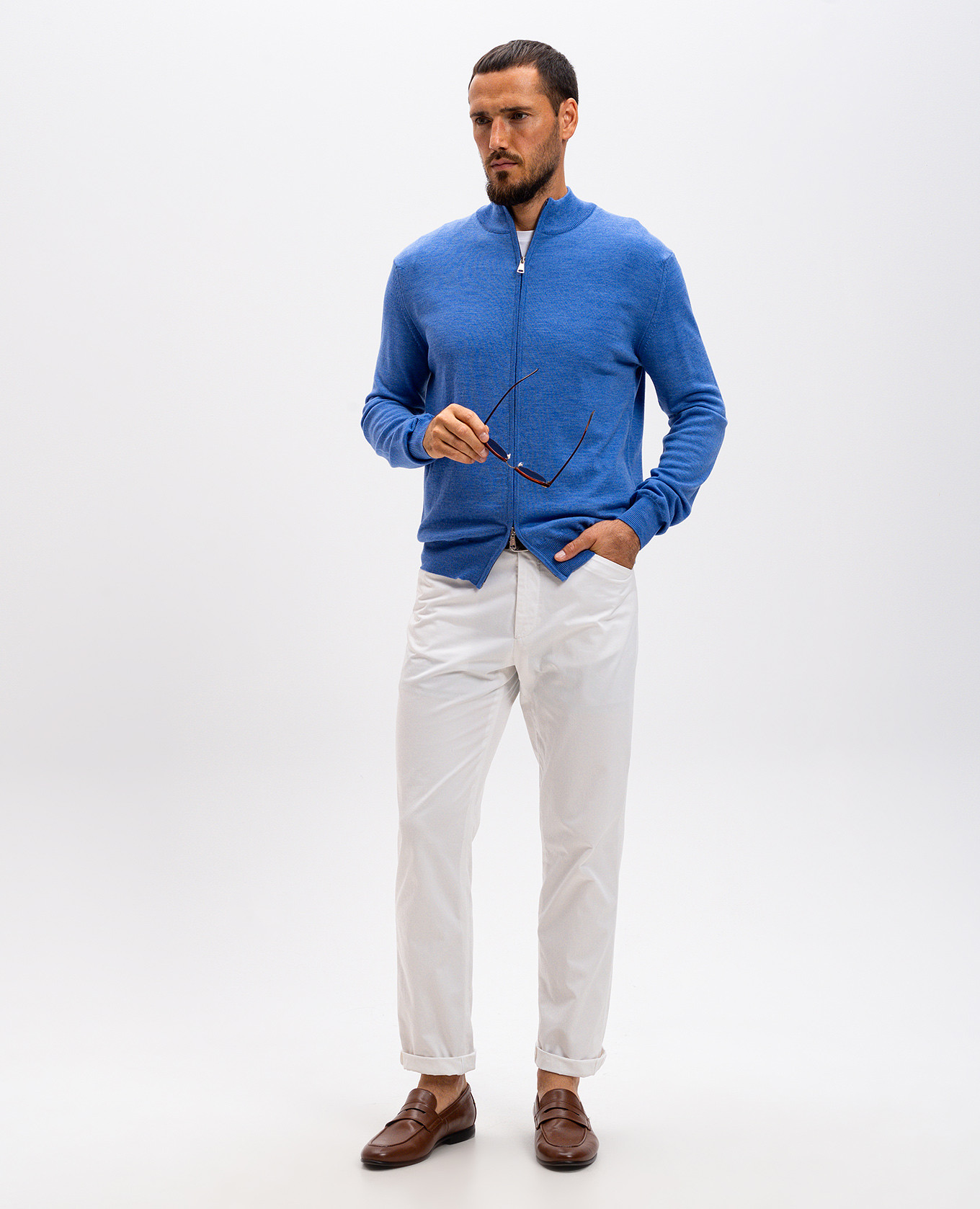 

Blue merino wool cardigan Cashmere&Whiskey, Light blue