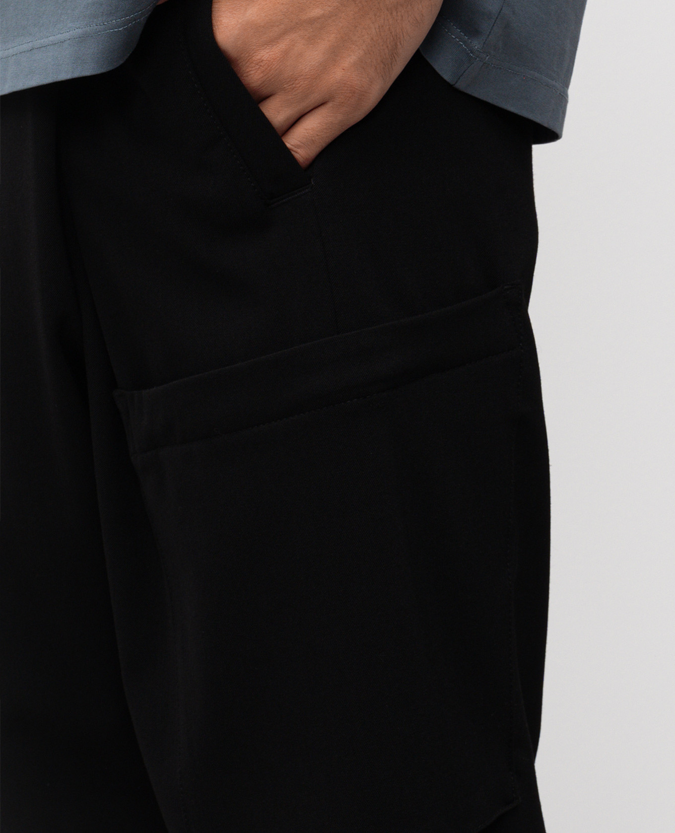 Black wool trousers with logo patch C.P. Company 5