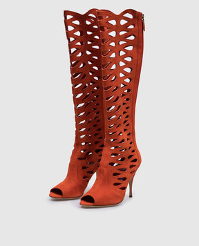 Brian Atwood ELECTRA orange suede boots ELECTRA