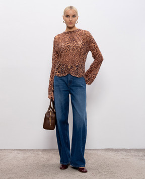 Twinset Blue banana jeans with a frayed effect 252TP2570