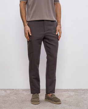 Brunello Cucinelli Brown cargo with linen MH255E1890