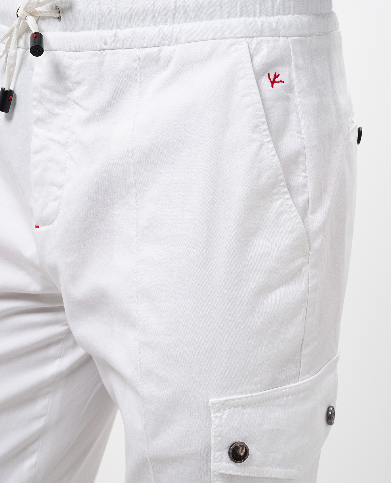 

White cargo pants with logo patch ISAIA