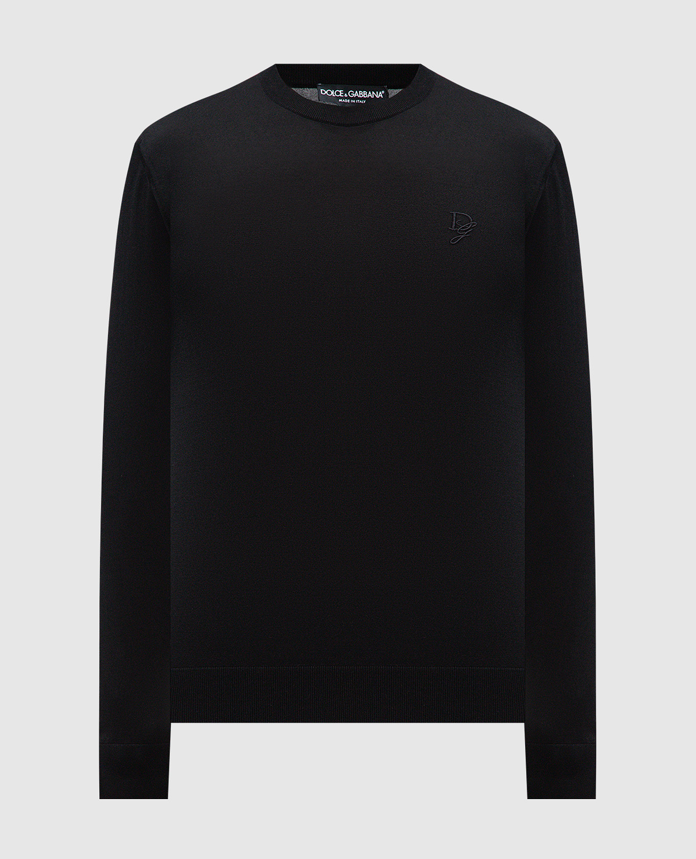 

Black silk sweater with monogram logo embroidery Dolce&Gabbana